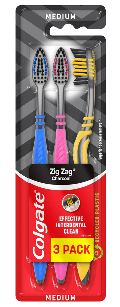 Colgate Zubná kefka Zig Zag charcoal 3pack